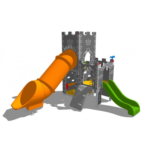 Castel King cu tobogan lateral