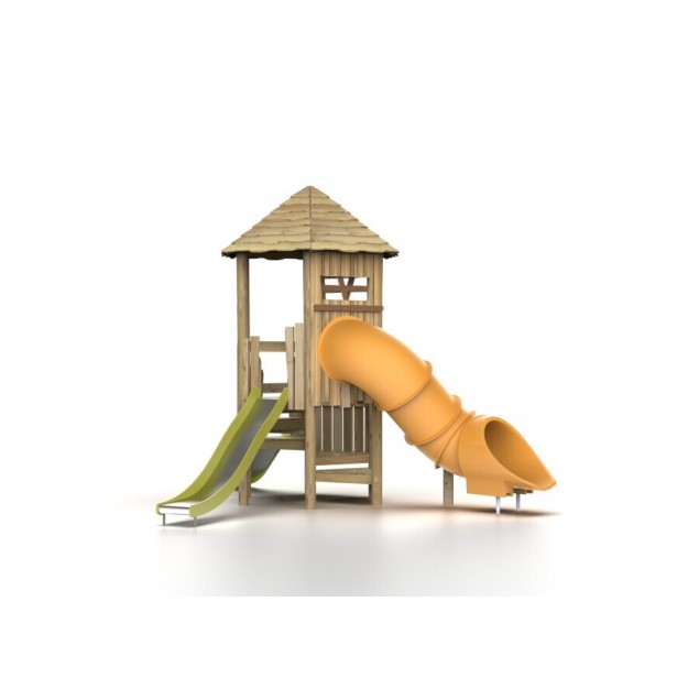 Structura tip turn de joaca XROT100 cu trei tobogane