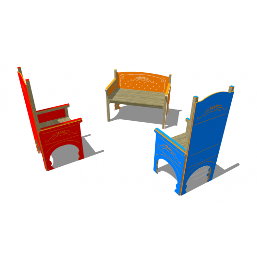 Masa si banci cu acoperis acoperit din lemn glulam va225